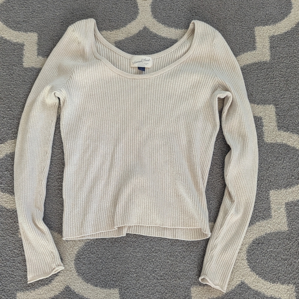 Women's Cream Long Sleeve Top
